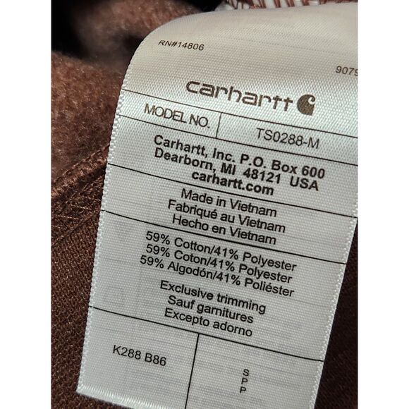 Carhartt Men’s Hoodie – Small, Mocha Heather, Loose Fit, Logo Sleeve, NWT - Picture 3 of 7